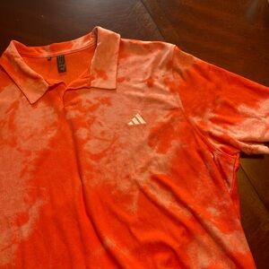 adidas Originals Men's Tie-Dye Orange Polo Shirt